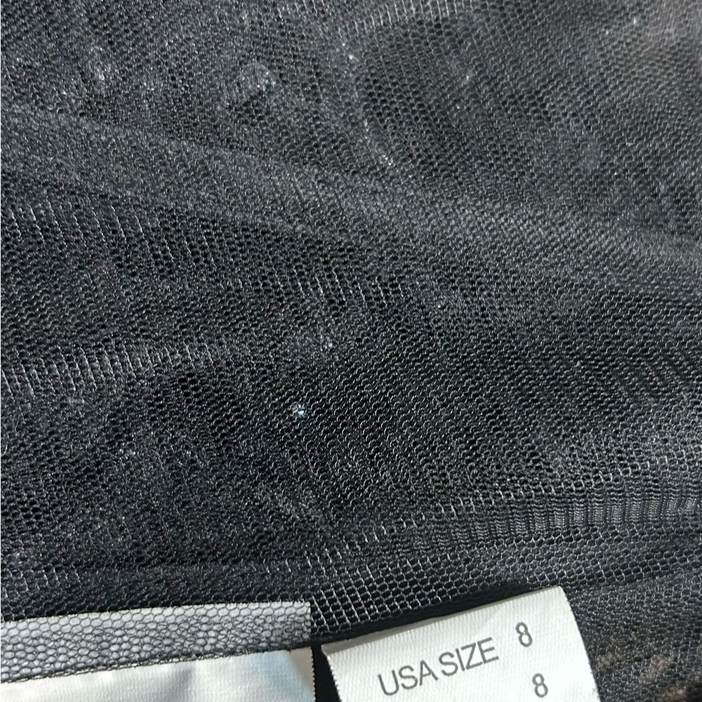 Mori Lee Elegant Black Lace Long Sleeve Dress - Picture 6 of 6